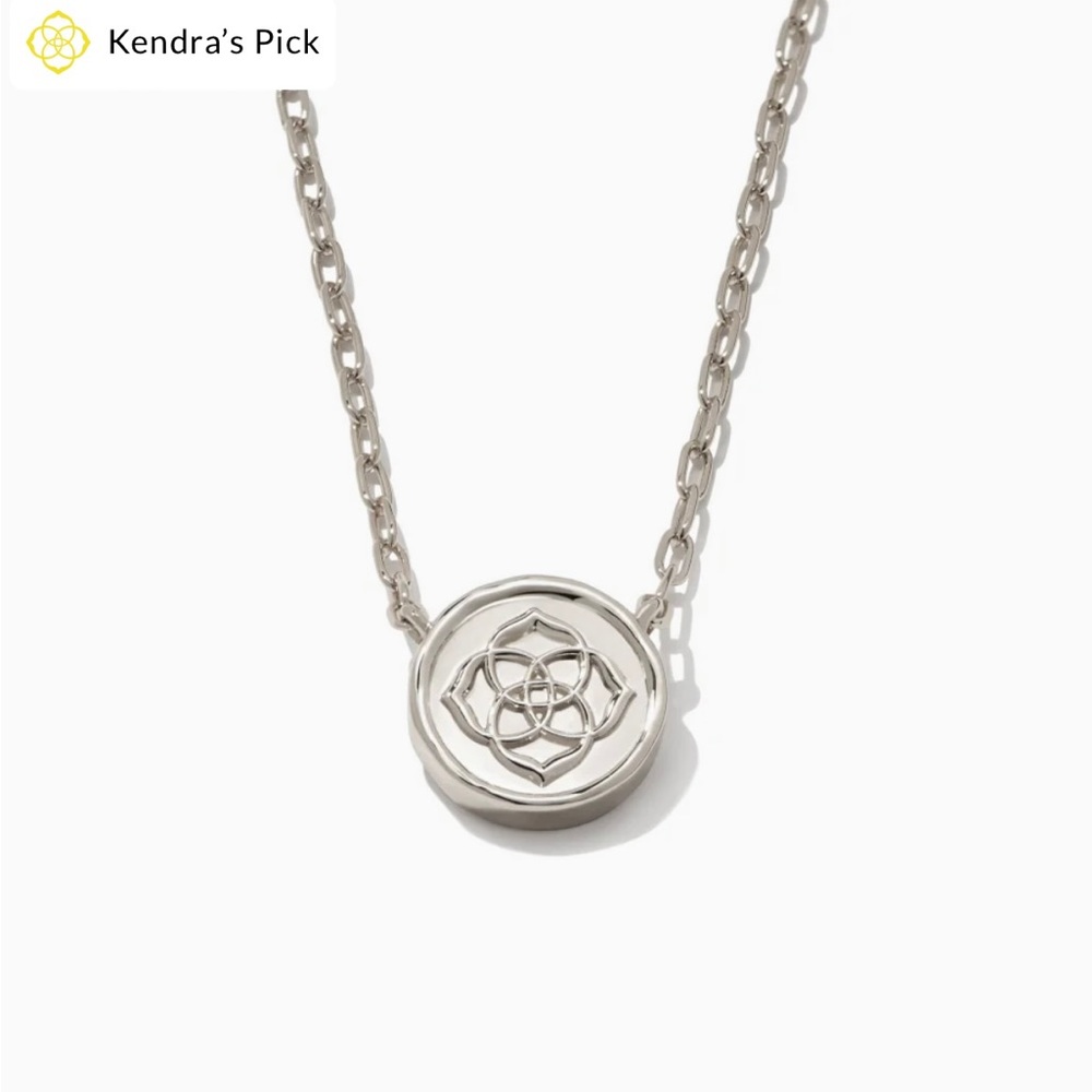 Kendra Scott Stamped Dira Silver Pendant Necklace